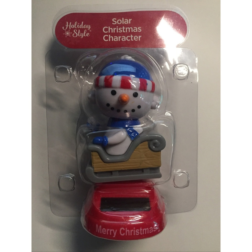 NEW Solar Powered Dancing Christmas Frosty the Snowman Sleigh Bobble Head Toy!